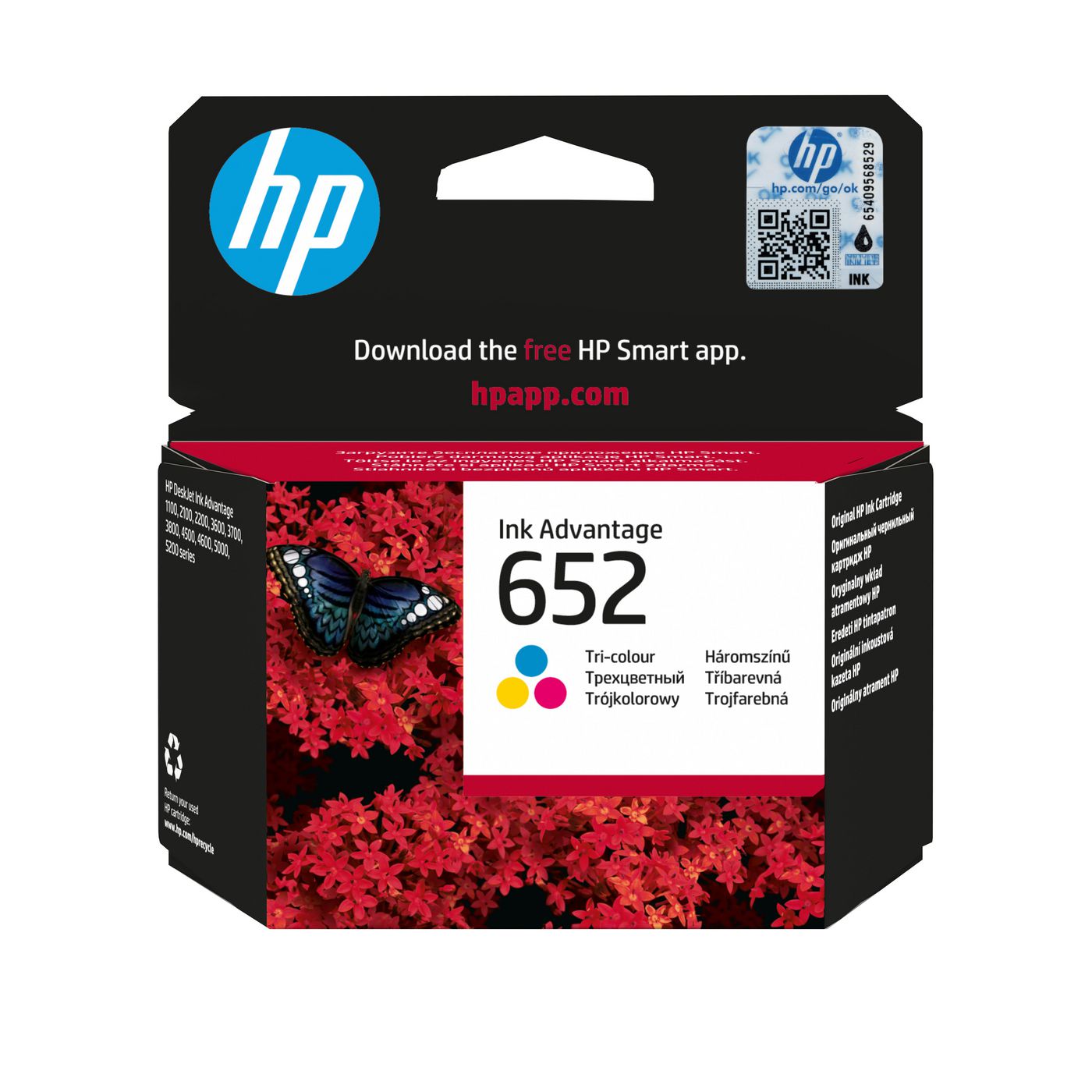 HP 652 Dreifarbig Tintenpatrone (Original) – 200 Seiten – für 652 – F6V24AE