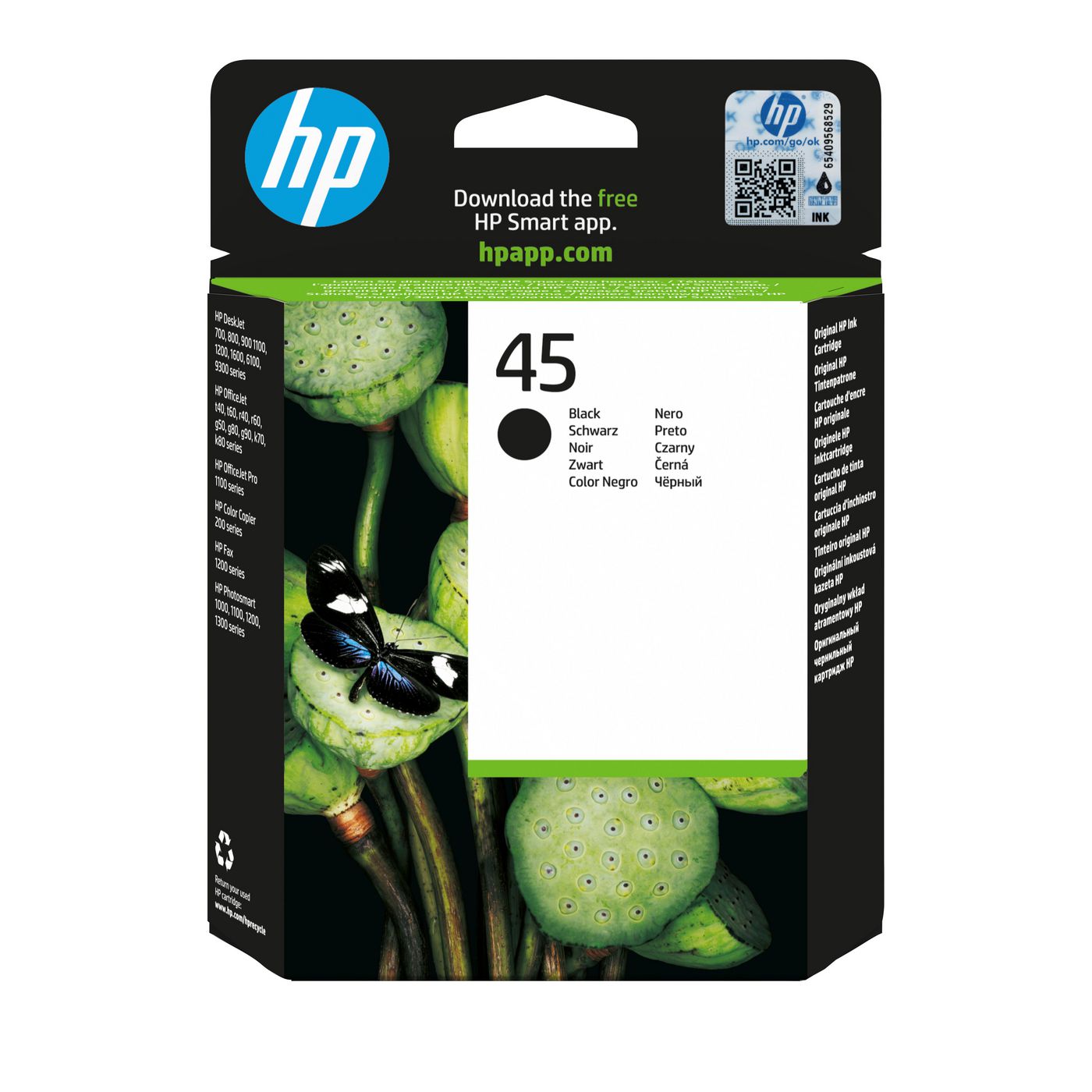 HP Tintenpatrone 45, Schwarz, 930 Seiten