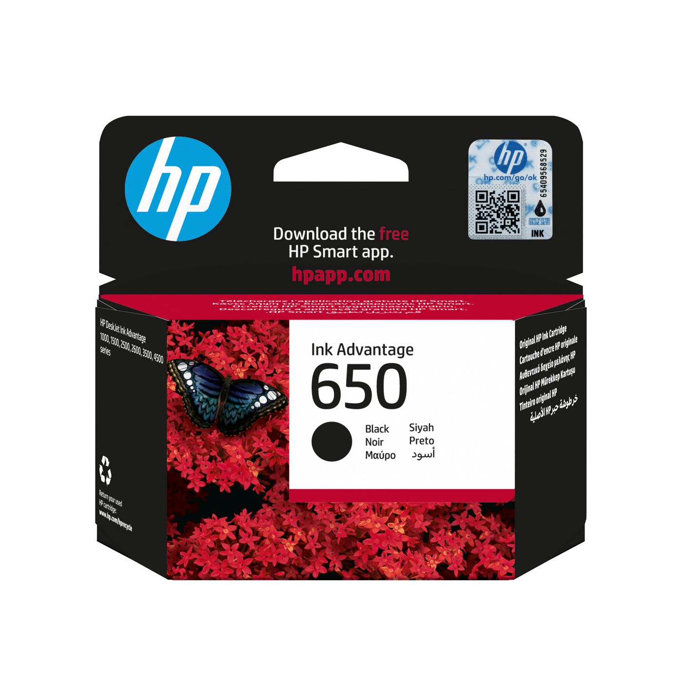 HP 650 Schwarz Tintenpatrone (Original) – 360 Seiten – für HP 650