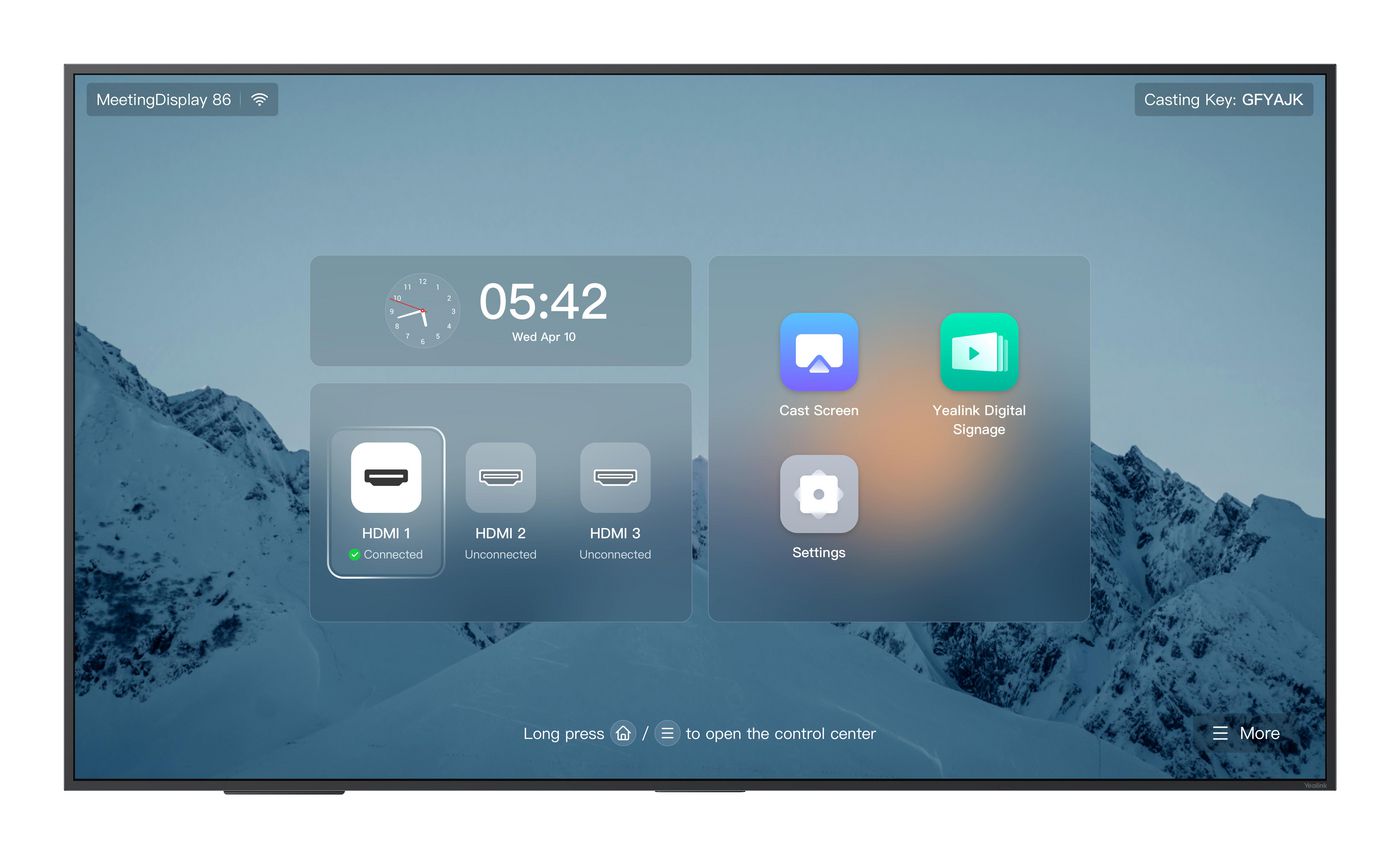 Yealink MeetingDisplay – Interaktives Display, 65", 3840 × 2160 (UHD 4K), IPS, 60 Hz