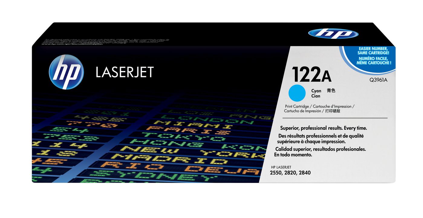 HP Toner Q3961A / HP 122A – cyan, 4000 Seiten – für HP Color LaserJet 2550LN/2550N/2820AIO und andere