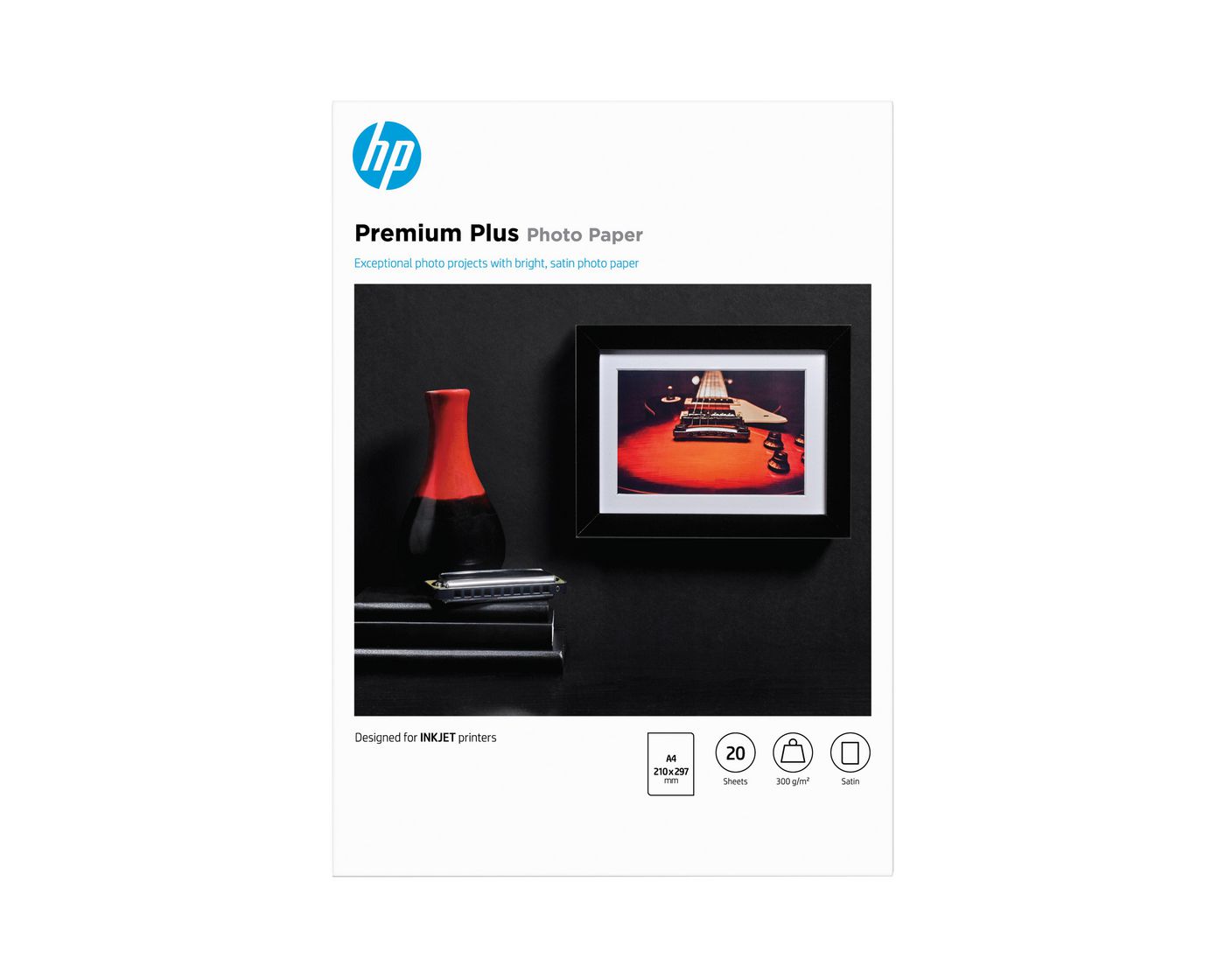 HP Premium Plus Fotopapier – seidenmatt, A4, 300 g/m², 20 Blatt – für Inkjet-Drucker