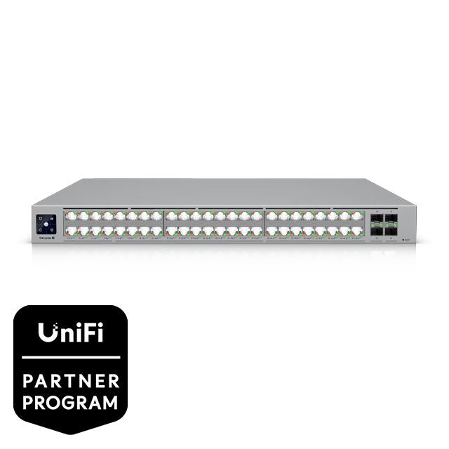 Ubiquiti Managed L2/L3 Switch – 32× 10G + 16× 2,5G, 4× SFP28, PoE+, PoE++, PoE-Budget 2150 W, 1U
