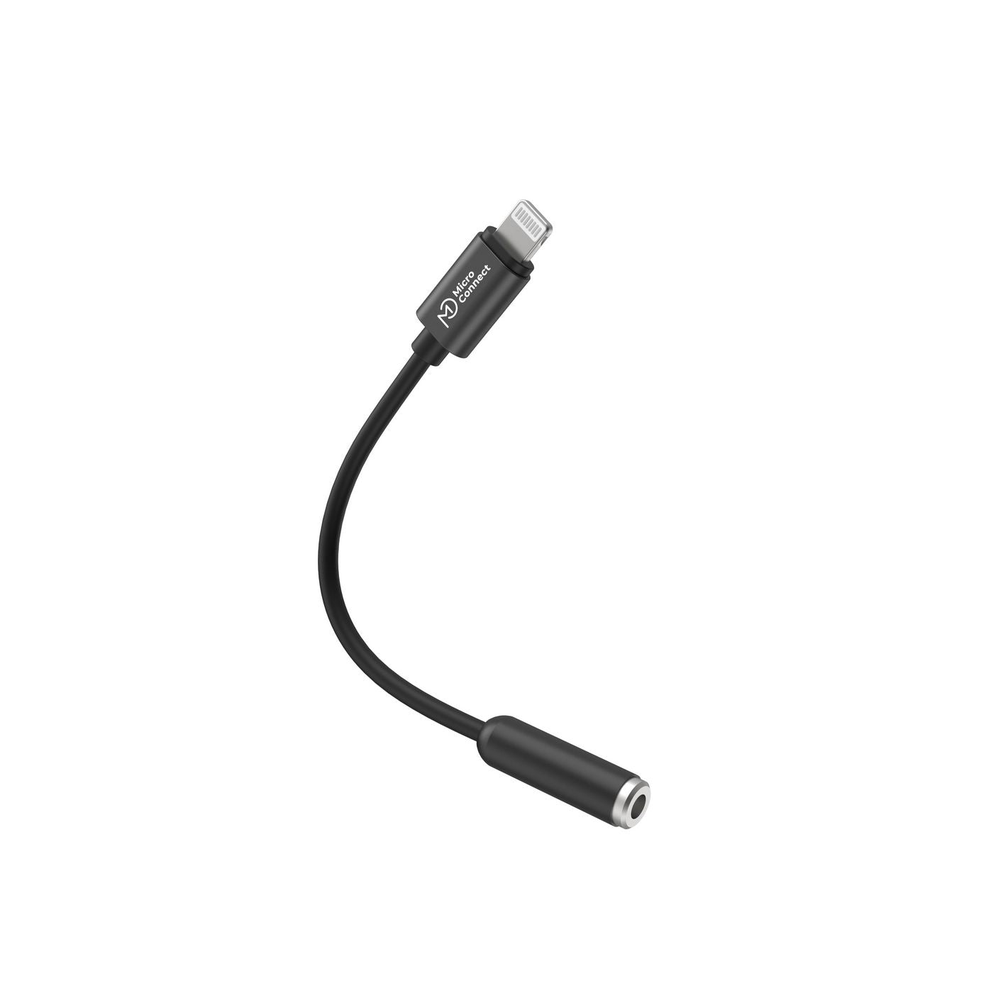 Microconnect Adapterkabel – Lightning auf 3,5 mm Klinke 0,1 m, MFi-zertifiziert – für iPhone/iPad