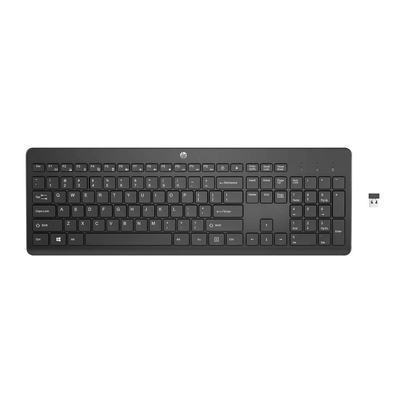 HP 230 – Tastatur – 2,4 GHz USB-A (Empfänger) – Membran – Schwarz