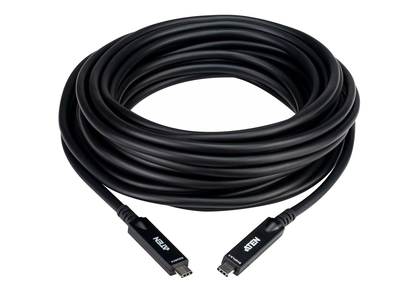 ATEN USB-C Verlängerungskabel – USB 3.2 Gen 2 (10 Gbit/s) – 10 m – PD 60 W – 4K/60 – Aktiv, optisch – Schwarz