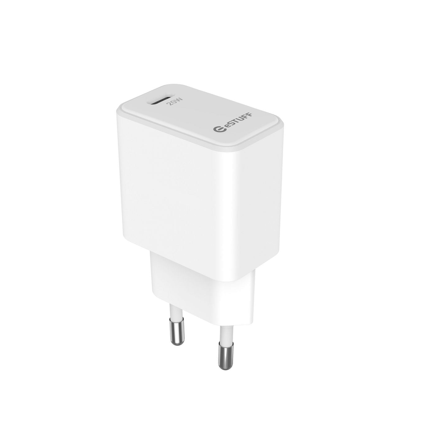 eSTUFF ES635028-BULK USB-Ladegerät 20 W – USB-C×1 – PD – EU-Stecker (Typ C) – Weiss