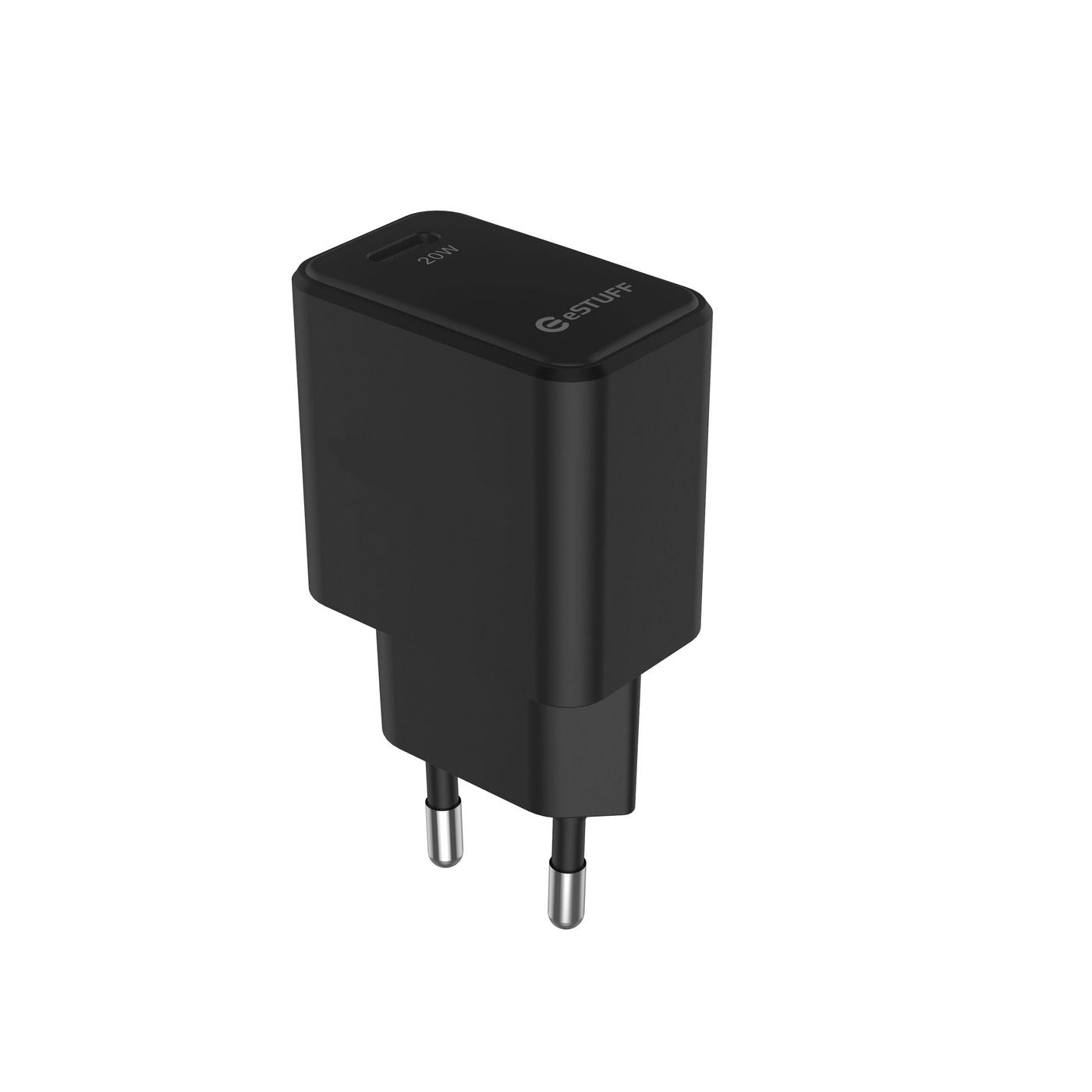 eSTUFF ES635029-BULK USB-Ladegerät 20 W – USB-C×1 – PD – EU-Stecker (Typ C) – Schwarz
