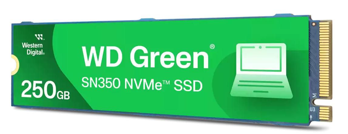 Western Digital Green SN350 – 250 GB M.2 NVMe PCIe 3.0, 2400 MB/s Lesen, 3500 MB/s Schreiben, TLC