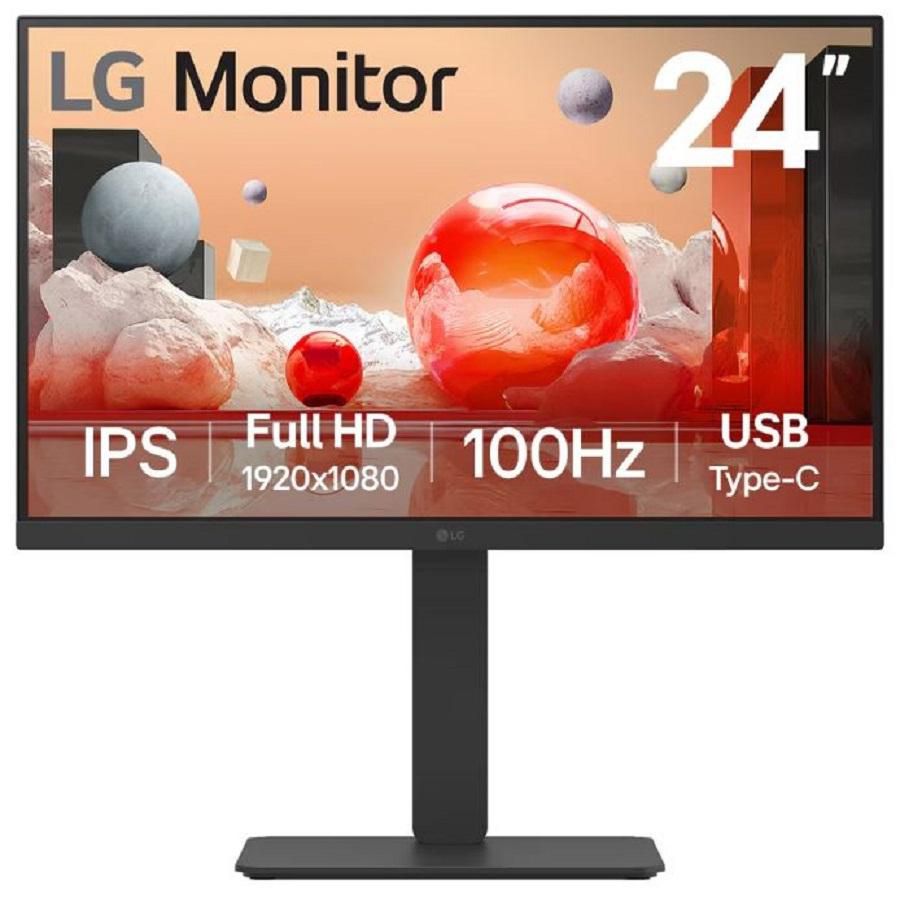 LG Monitor, 23,8", 1920 × 1080 (Full HD), LCD, Schwarz