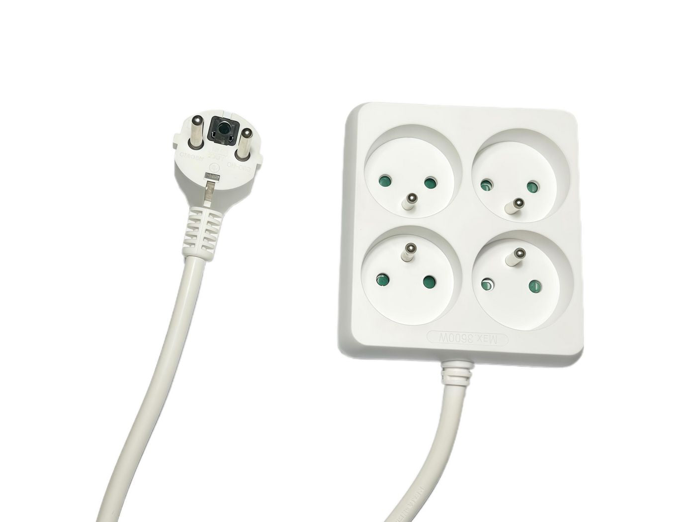Microconnect Square Steckdosenleiste – 4× Typ E, 1,5 m, ohne Schalter, weiss