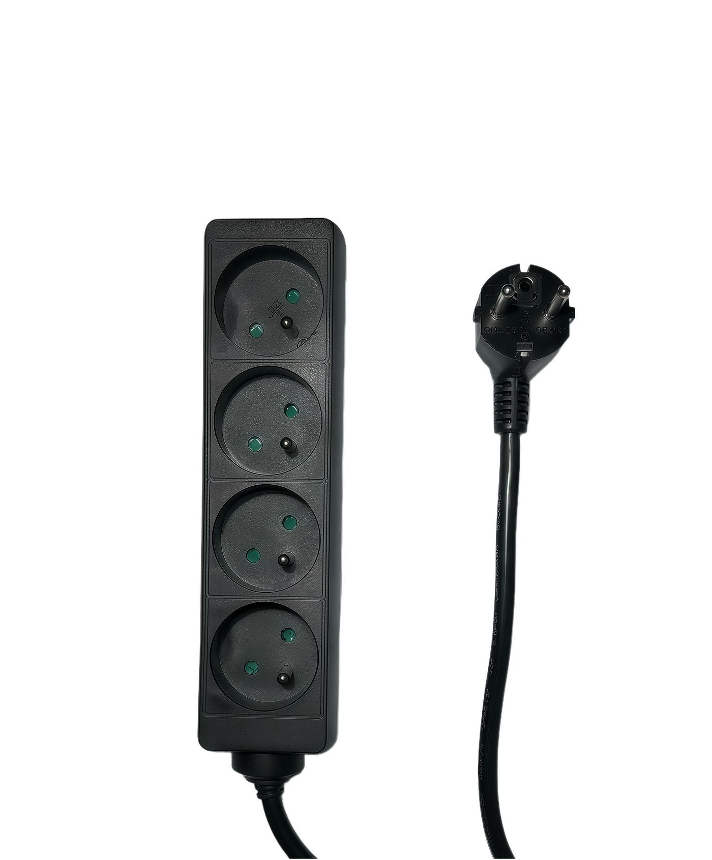 Microconnect Steckdosenleiste – 4× Typ E/F (CEE 7/7), 1,5 m, ohne Schalter, schwarz
