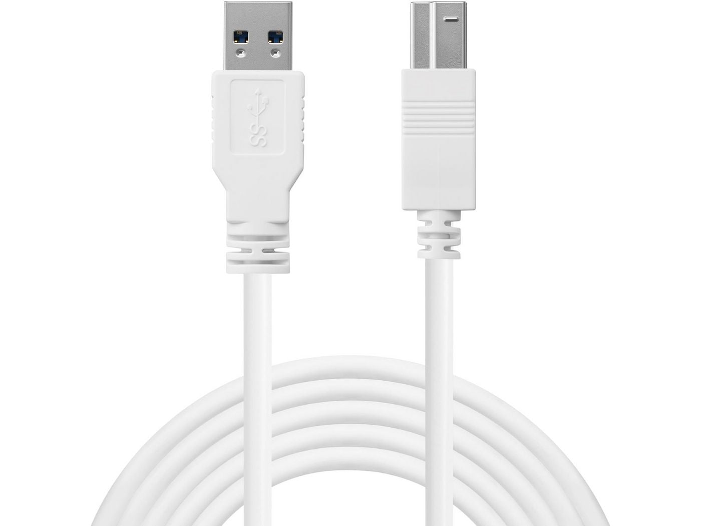 Sandberg USB-A auf USB-B Kabel – USB 3.2 Gen 1 (5 Gbit/s) – 1,8 m – Weiss