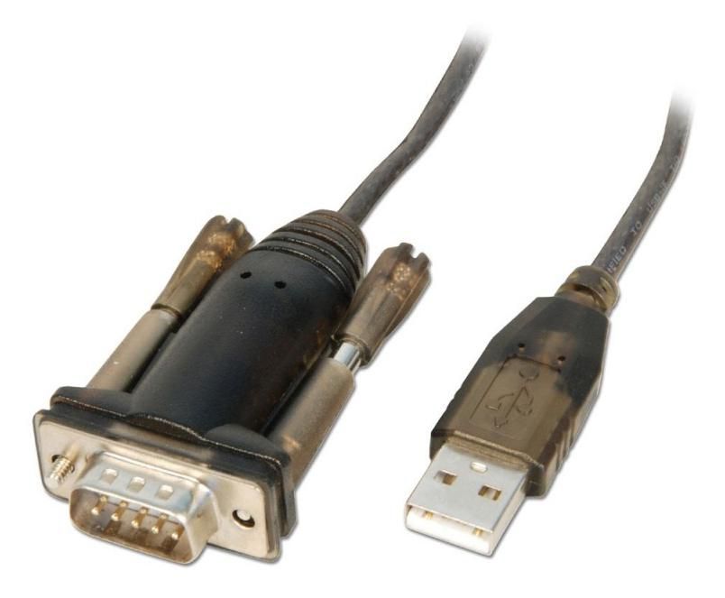 Lindy 42855 Seriell-Adapter USB-A zu RS-232 – 1,5 m, PL2303RA, 128 Kbit/s – Grau, Transparent