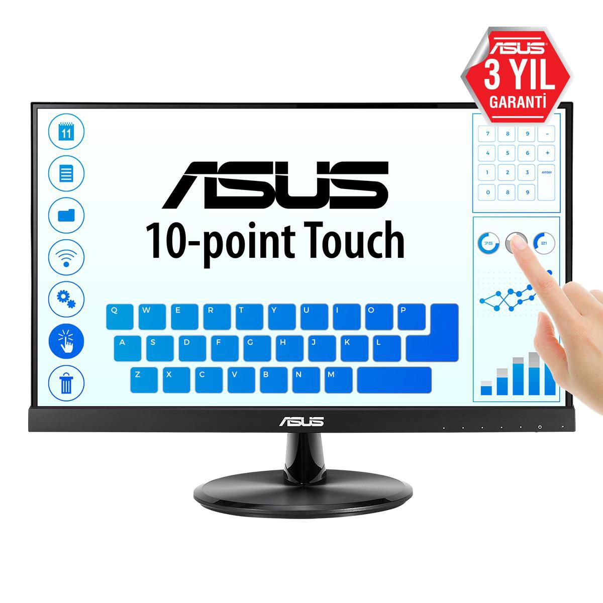 ASUS VT229H – Monitor, 21,5", 1920 × 1080 (Full HD), LED, Touch, Schwarz