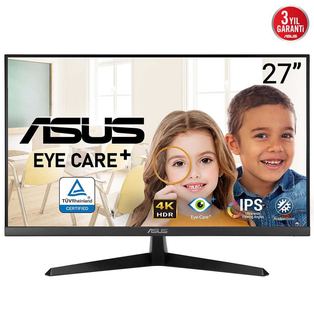 ASUS Monitor, 27", 3840 × 2160 (UHD 4K), LCD, Schwarz