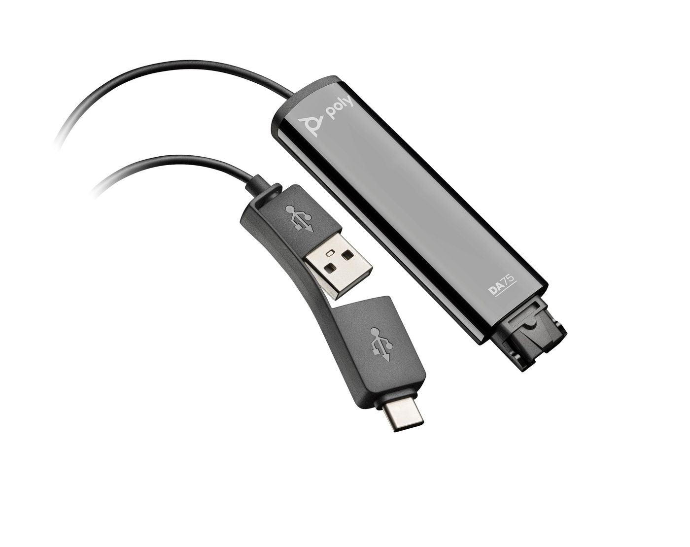 Poly DA75 – Headset-Adapter, Schwarz