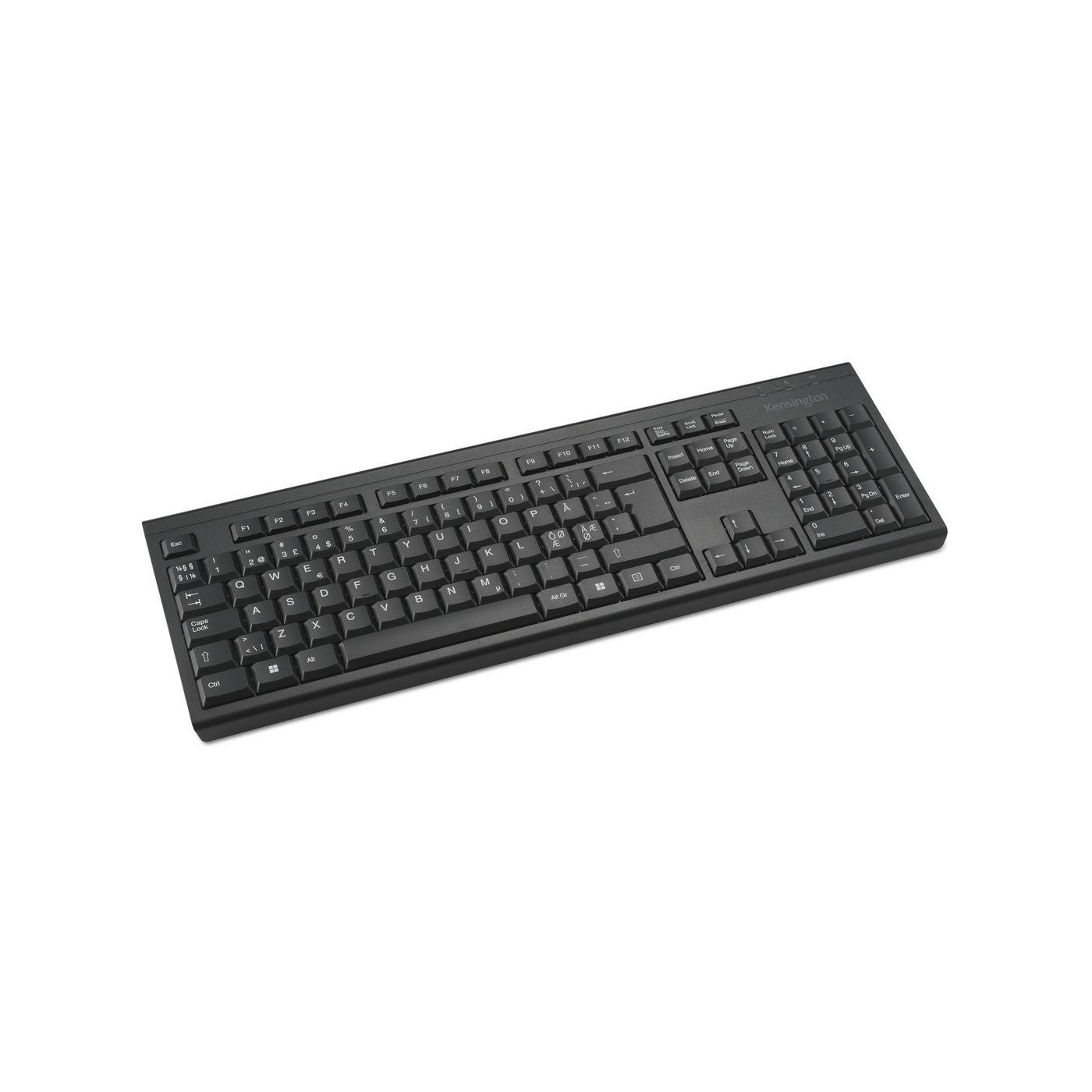 Kensington KB150 EQ – Tastatur – Membran – 2,4 GHz USB-A (Nano-Empfänger) – QWERTY (Nordisch) – Schwarz