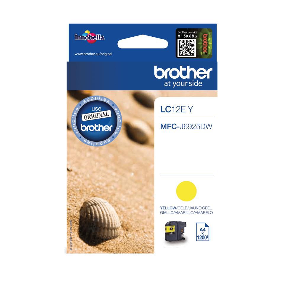 Brother LC-12EY Gelbe Tintenpatrone (Original) – 1'200 Seiten – für Brother MFC-J6925DW