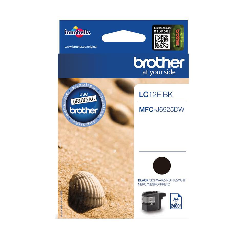 Brother LC-12EBK Schwarz Tintenpatrone (Original) – 2'400 Seiten – für Brother MFC-J6925DW