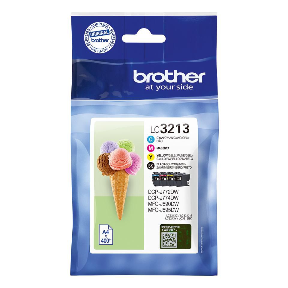 Brother Tintenpatronen-Multipack LC3213, CMYK, 4er-Pack – für MFC-J491DW, MFC-J497DW, MFC-J890DW und andere