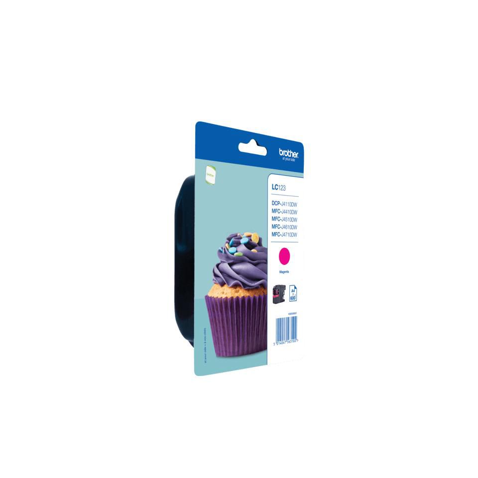 Brother LC123MBP Magenta Tintenpatrone (Original) – 600 Seiten – für DCP-J4110/132/152, MFC-J4410/4510/4710 …