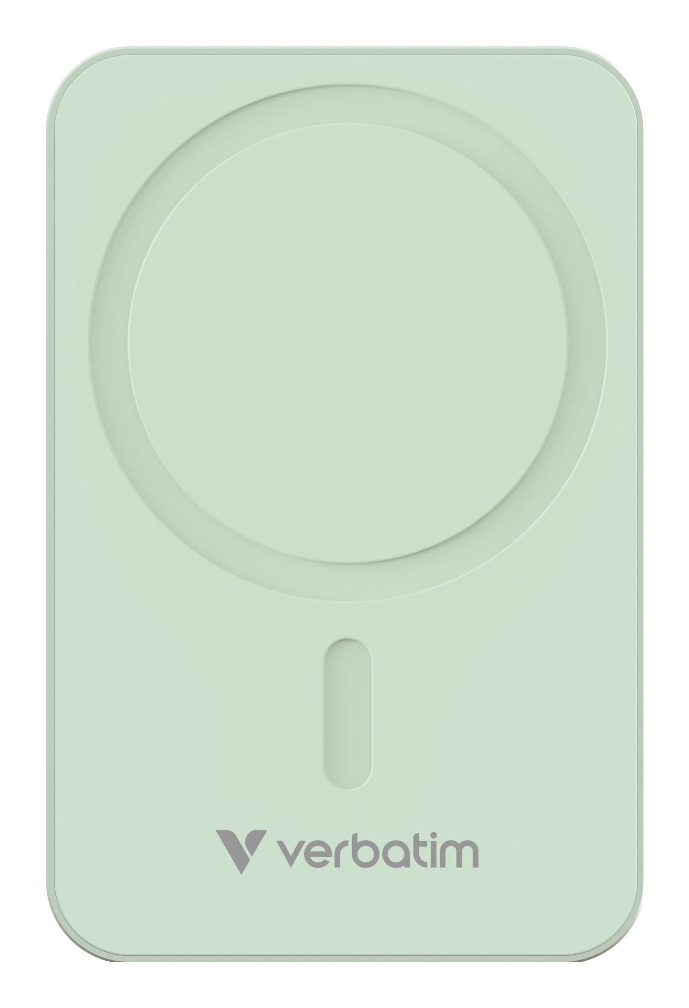 Verbatim Charge N Go Essentials MagSafe Powerbank 20'000 mAh – 35 W PD, Wireless 15 W, 1× USB-C, grün