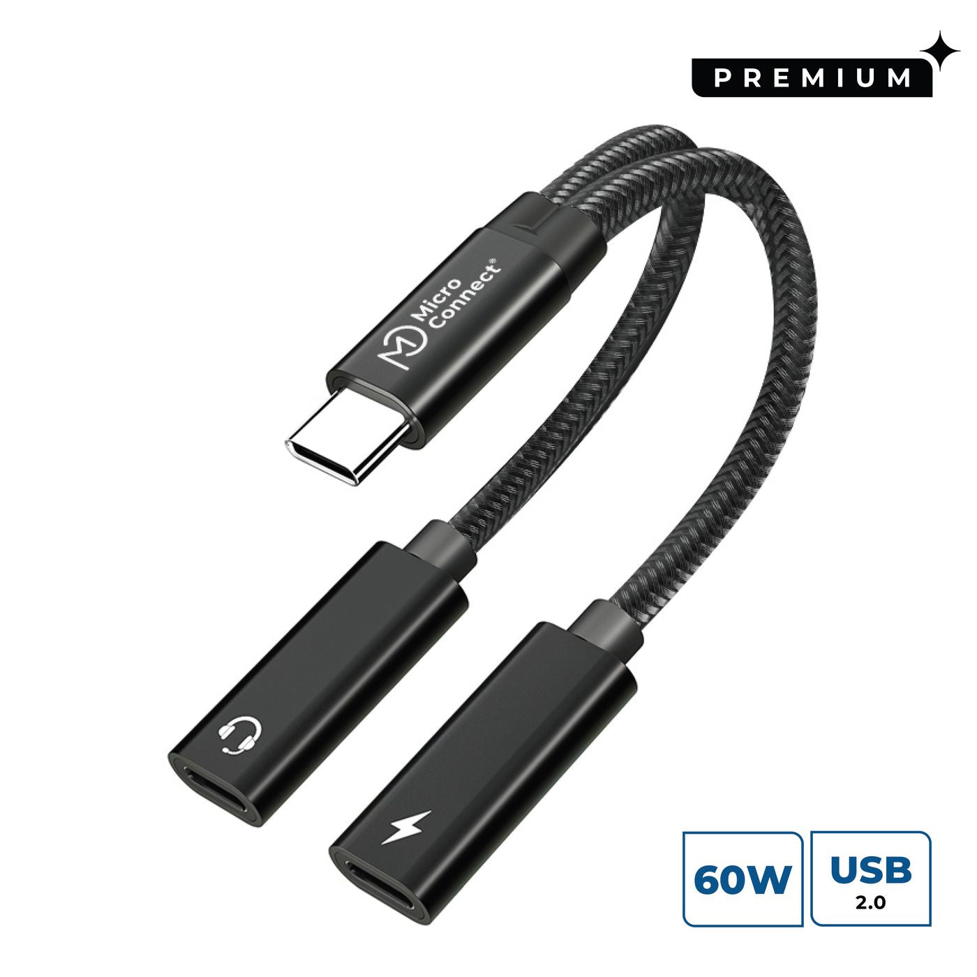 Microconnect USB-C Adapter USB-C zu USB-C – USB Power Delivery, 13 cm, Silber