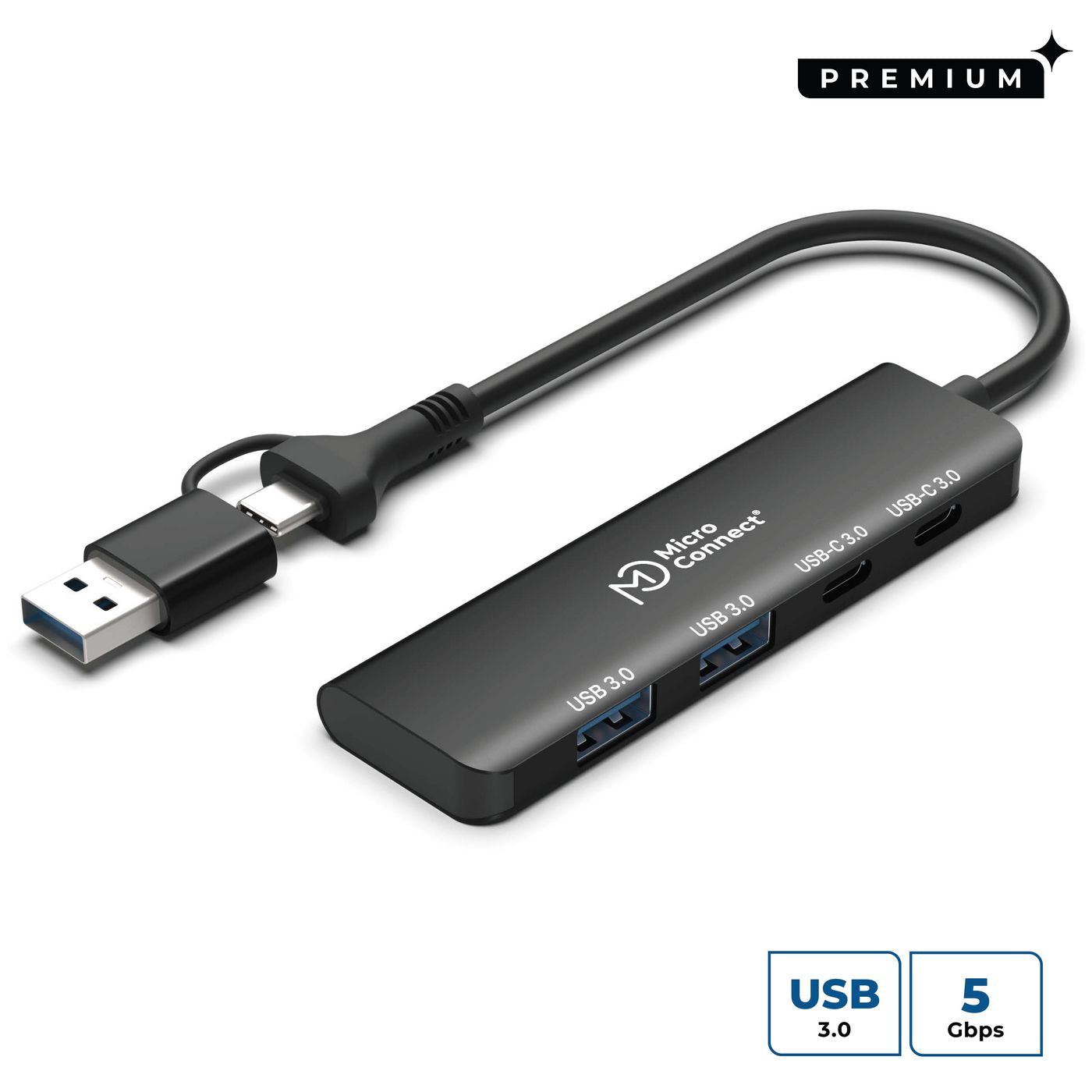 Microconnect UC0066-5G-USB-C-4IN1 USB-Hub – USB-C, 1× USB-A, 2× USB-C