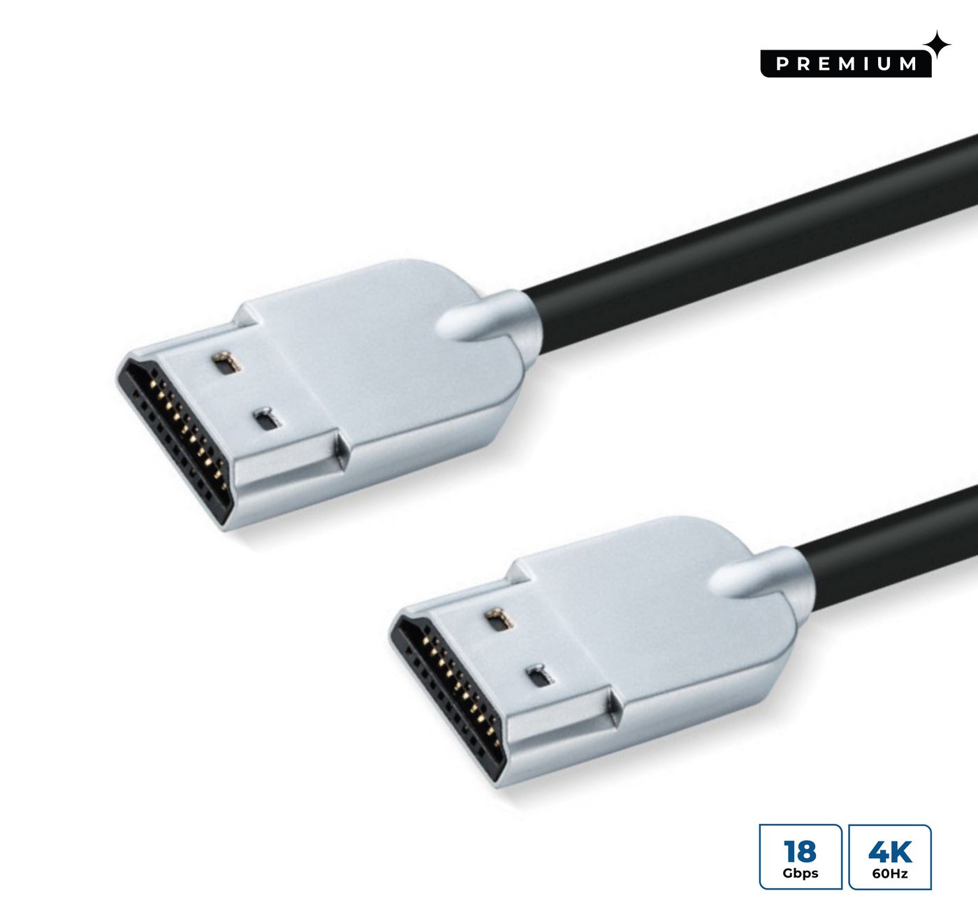 Microconnect HDMI Kabel HDMI 2.0 4K 60 Hz – 1,5 m – HDR, ARC – Schwarz/Metallisch