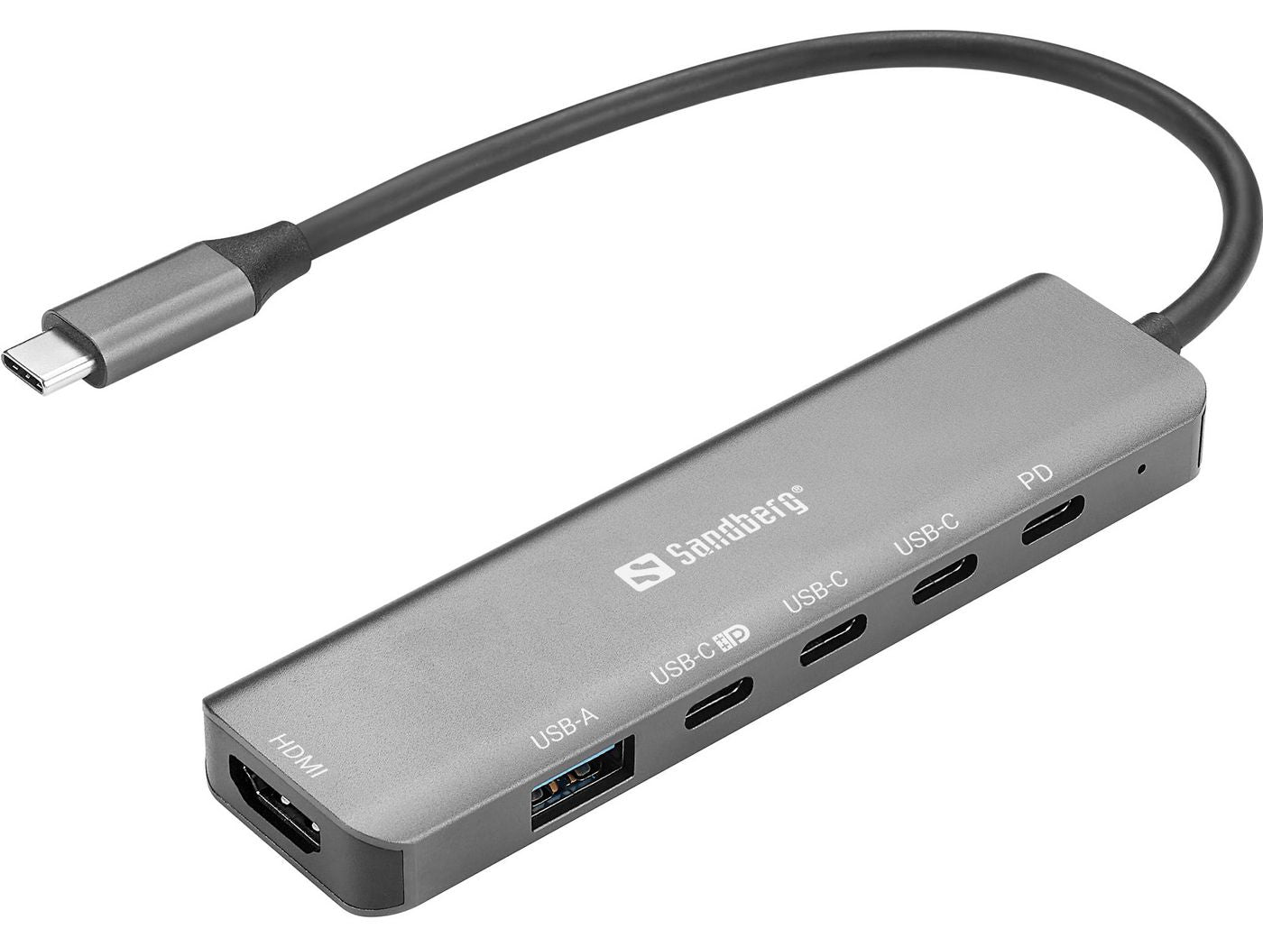 Sandberg 136-77 Multiport-Adapter – USB-C, 1× HDMI, 1× USB-A, 100 W PD