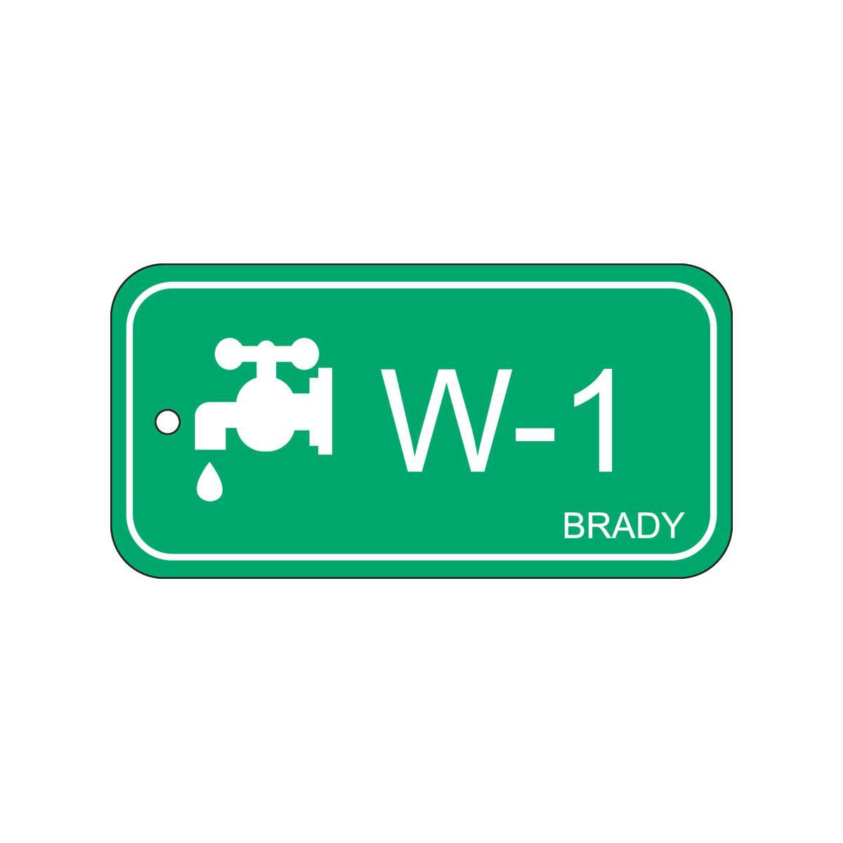 Brady Haftetiketten – rechteckig 75 × 38 mm, grün, weiss, Polypropylen (PP), 25 Stk.