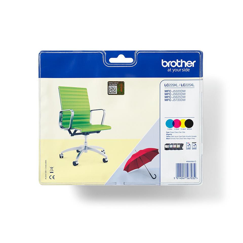 Brother Tintenpatronen-Multipack LC-229XL (VALBP), CMYK, XL, 4er-Pack, Original – für LC-229XL