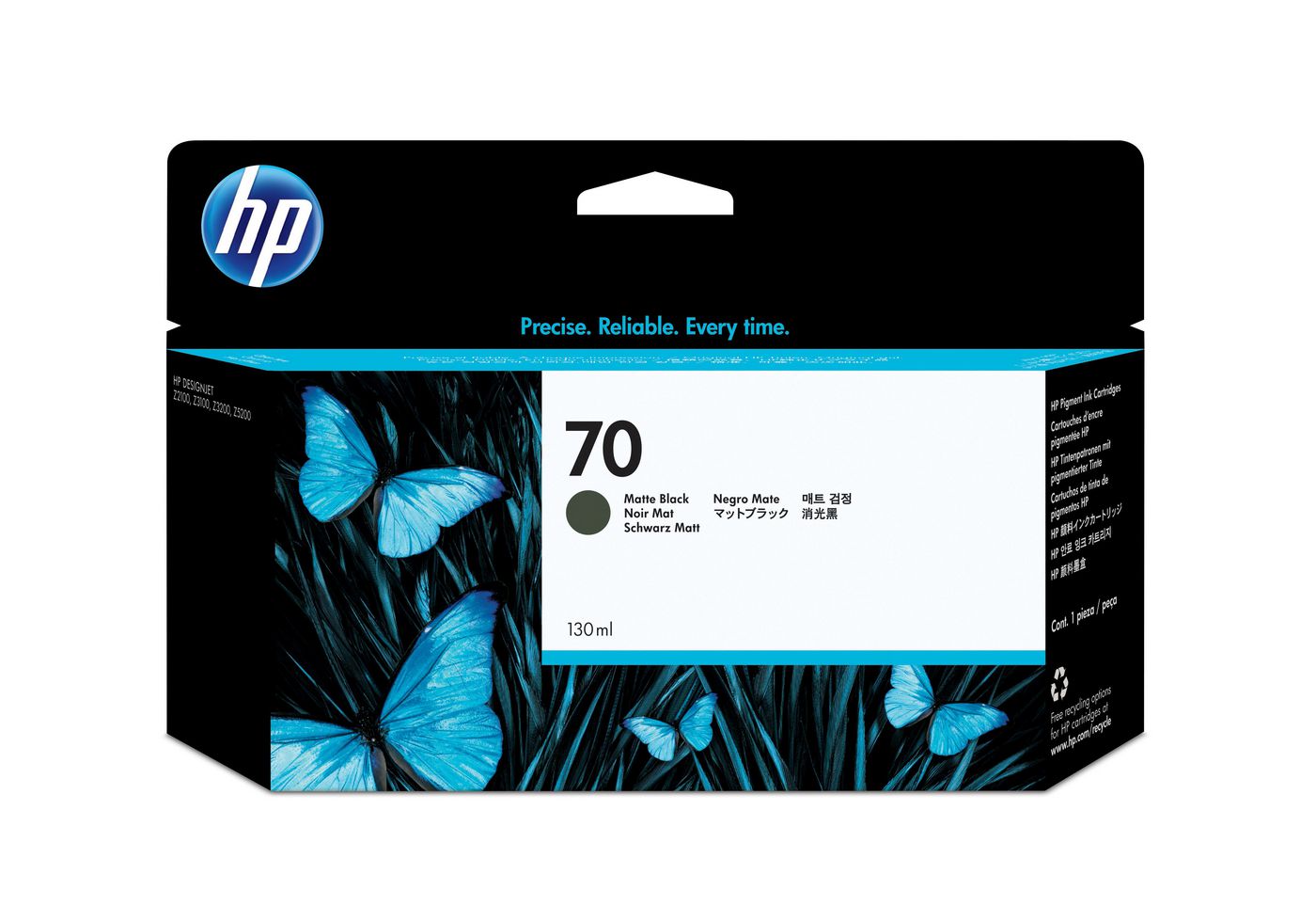 HP Tintenpatrone 70, Schwarz, 130 ml
