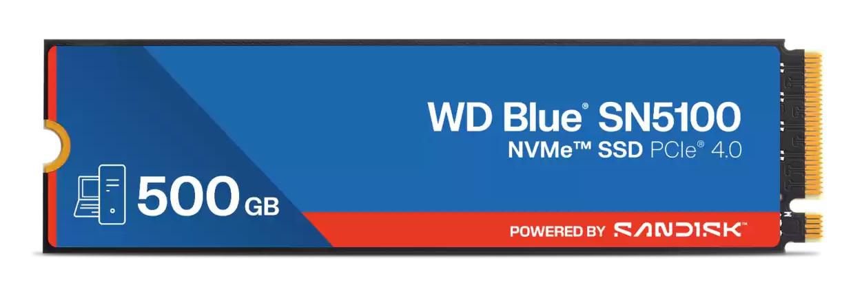 Western Digital WD Blue SN5100 – 500 GB M.2 (2280) NVMe PCIe 4.0, 6600 MB/s Lesen, 5600 MB/s Schreiben