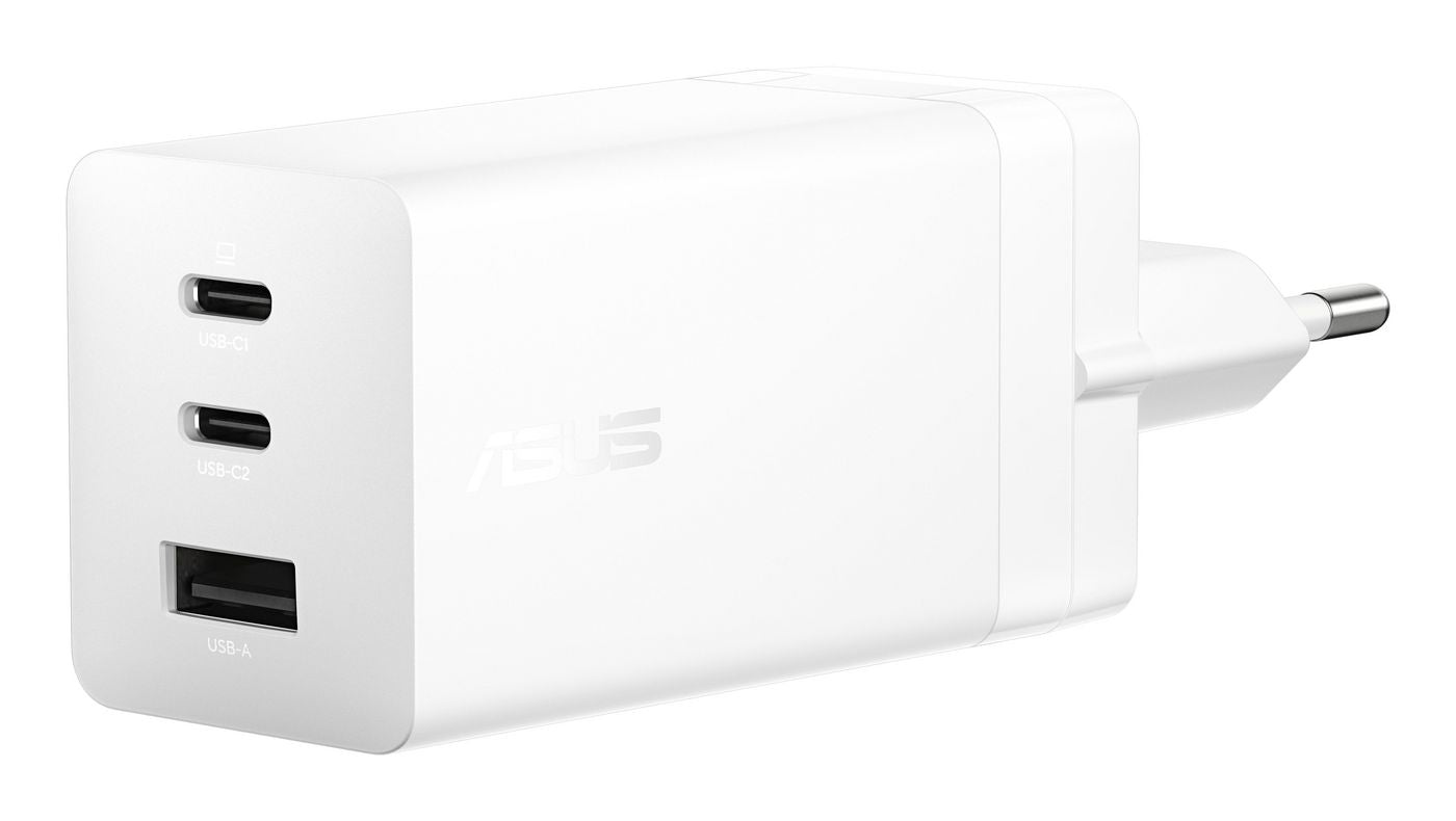 ASUS USB-Wandladegerät 100 W – PD, GaN – USB-C×2, USB-A×1 – Weiss