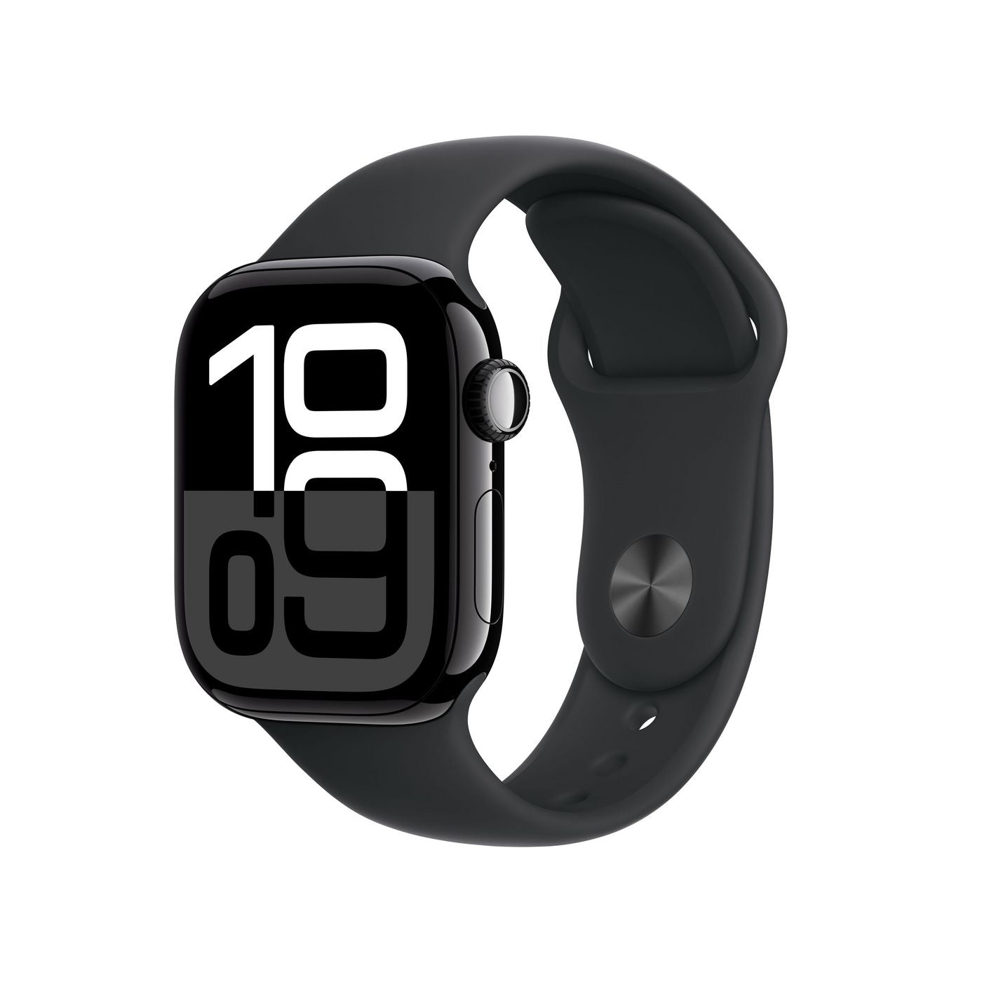 Apple Watch Series 10 42 mm GPS – Aluminium Schwarz, Sportband Schwarz, M/L, 50 m, für iPhone