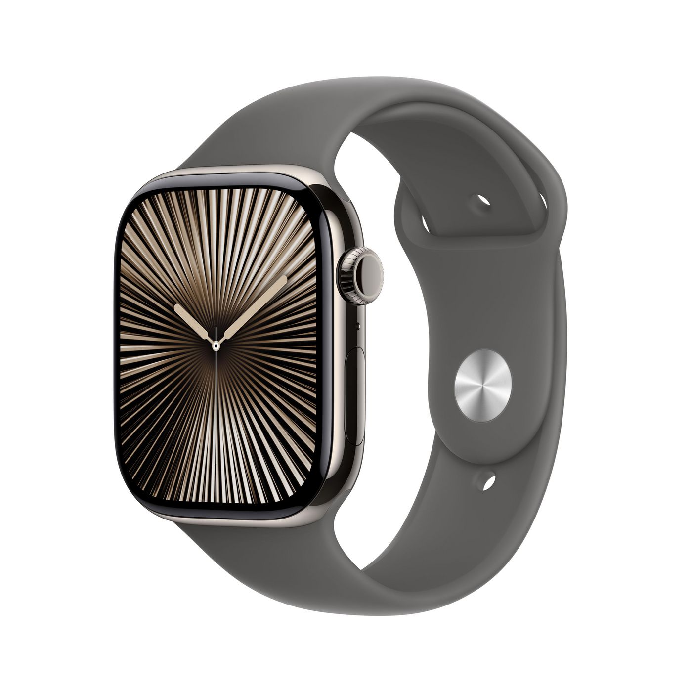 Apple Watch Series 10 46 mm GPS + Cellular – Titan, Sportarmband Stein Grau, M/L, 50 m, für iPhone