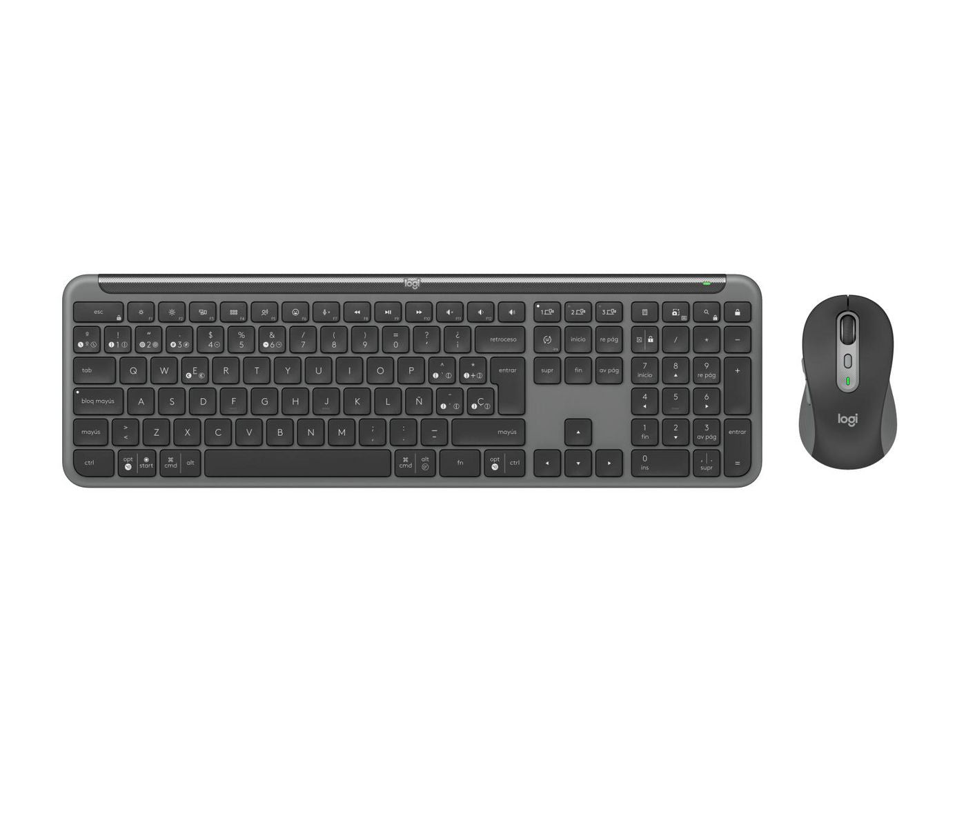 Logitech MK950 – Tastatur-Maus-Set – Scherenmechanik – Bluetooth & 2,4 GHz (Logi Bolt) – QWERTY (ES) – Graphit