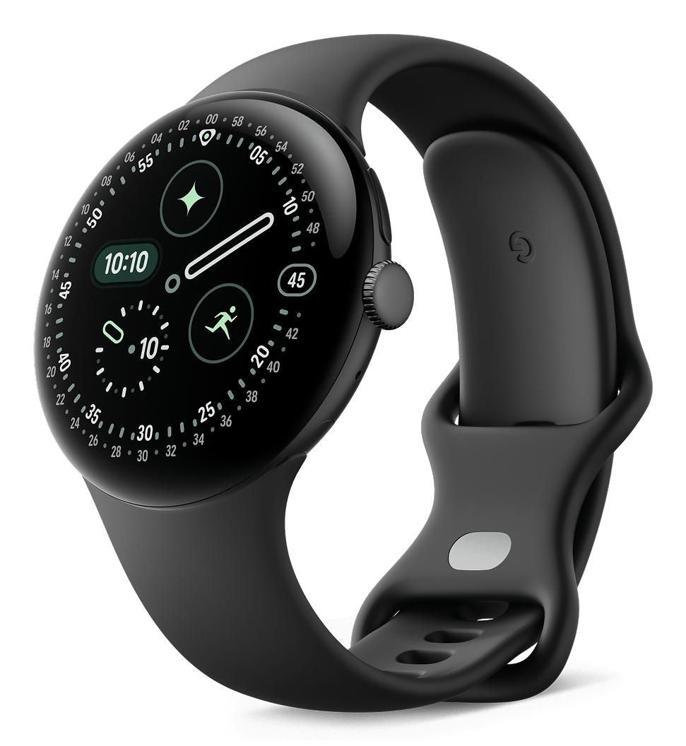 Google Pixel Watch 4 – Smartwatch – 45 mm, 1,77", GPS, NFC, AMOLED, Gorilla Glass 5, 5 ATM, Schwarz