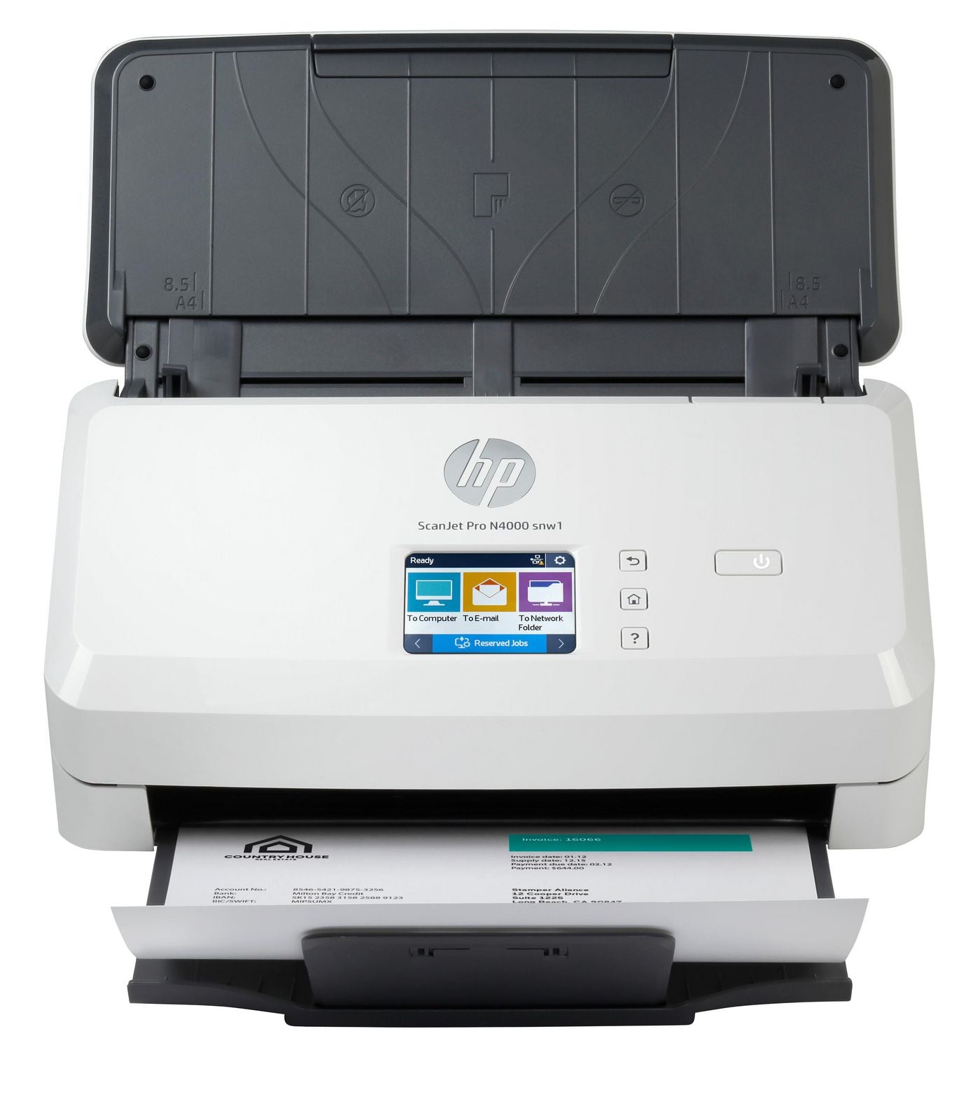 HP Scanjet Pro N4000 Snw1 – Dokumentenscanner, A4, Duplex, 600 dpi, ADF 50 Blatt, WLAN, LAN, USB