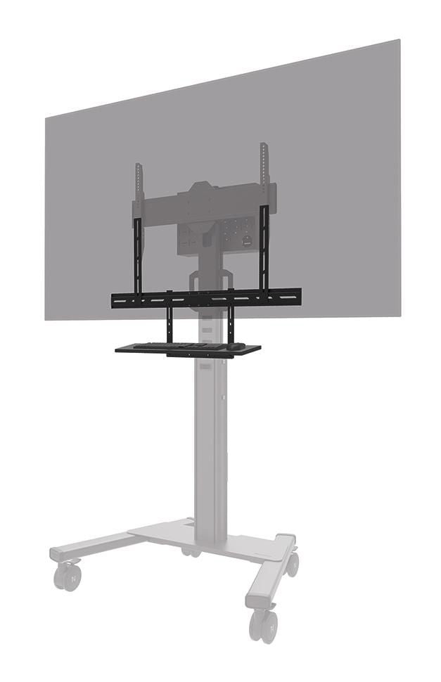 Neomounts AV40-500BL – Medienbox für Displays 43,0–109,8", VESA 200×200–800×600 mm, Traglast 5,5 kg, Schwarz