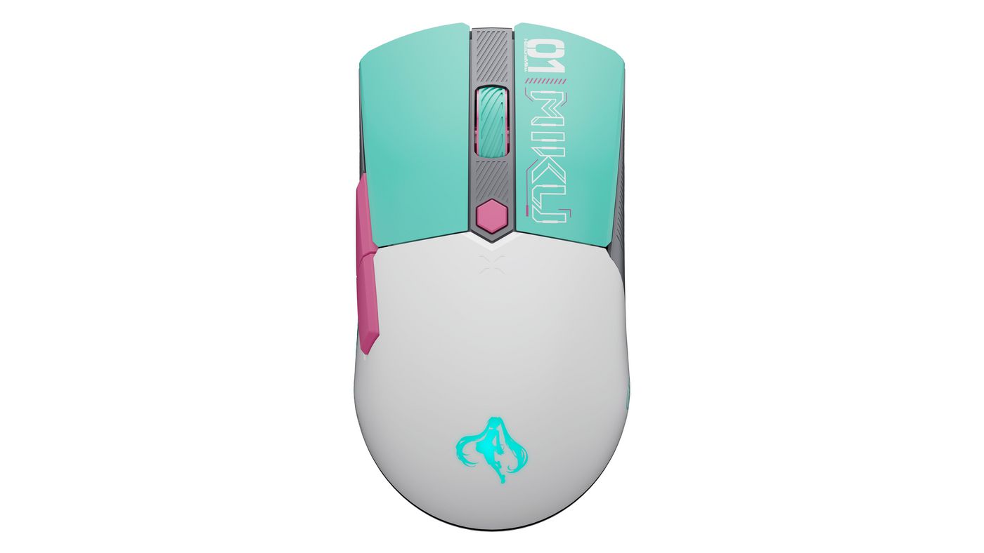 ASUS TUF Gaming Mini Hatsune Miku Edition – Gaming-Maus – Kabellos (Bluetooth/2,4 GHz), 1200 DPI, Rechts, Grün
