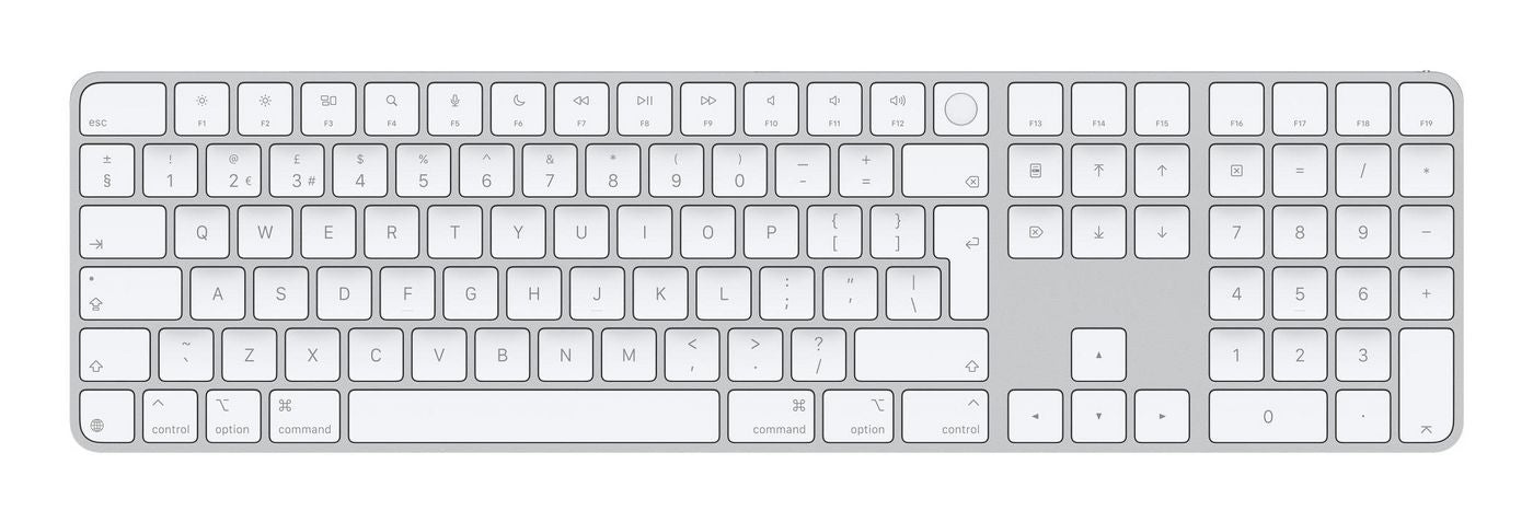 Apple Magic Keyboard – Tastatur – kabelgebunden & Bluetooth (USB‑C) – QWERTY (UK‑INT) – Touch ID – für Mac