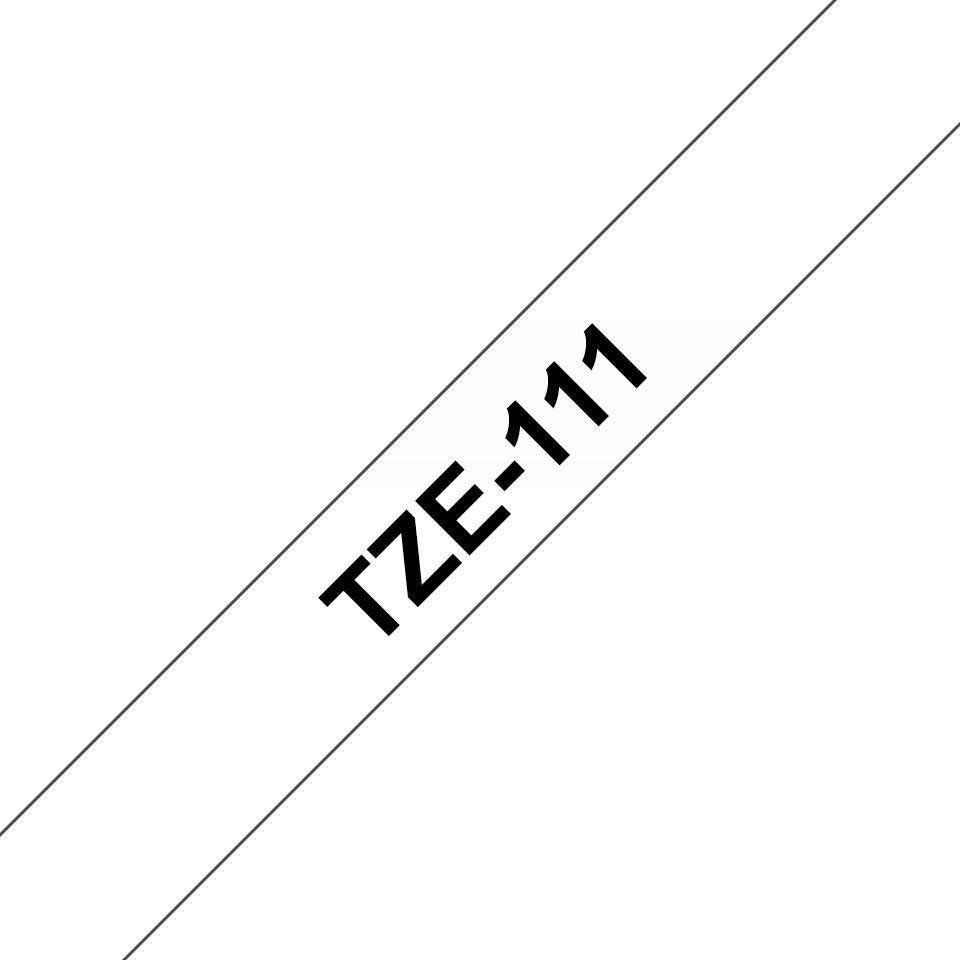 Brother Schriftband – 6 mm × 8 m, transparent, schwarz