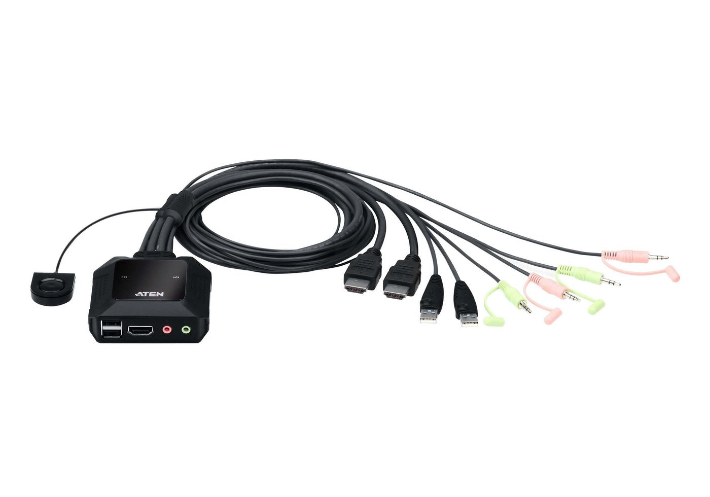 ATEN 2-Port HDMI KVM-Switch – 4K/60 Hz, USB-Hub, Audio, Desktop