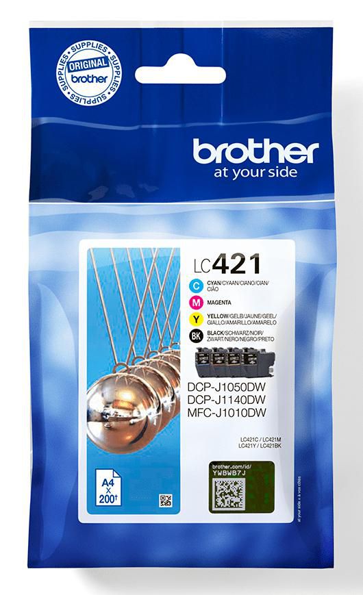 Brother Tintenpatronen-Multipack, Schwarz/Cyan/Magenta/Gelb (Original) – für MFC-J1010DW/DCP-J1050DW/DCP-J1140