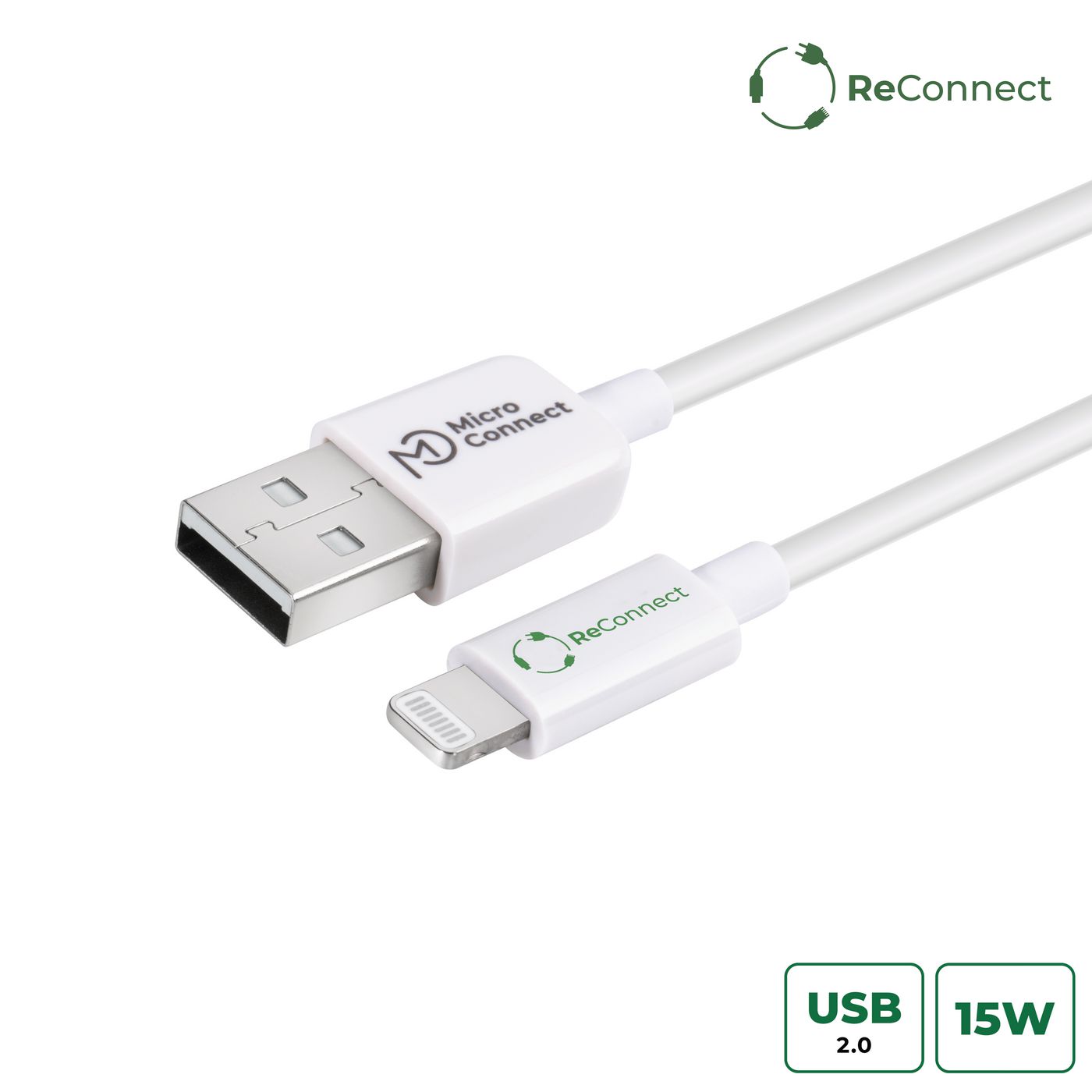 Microconnect Kabel – Lightning auf USB‑A 2 m – für iPhone/iPad