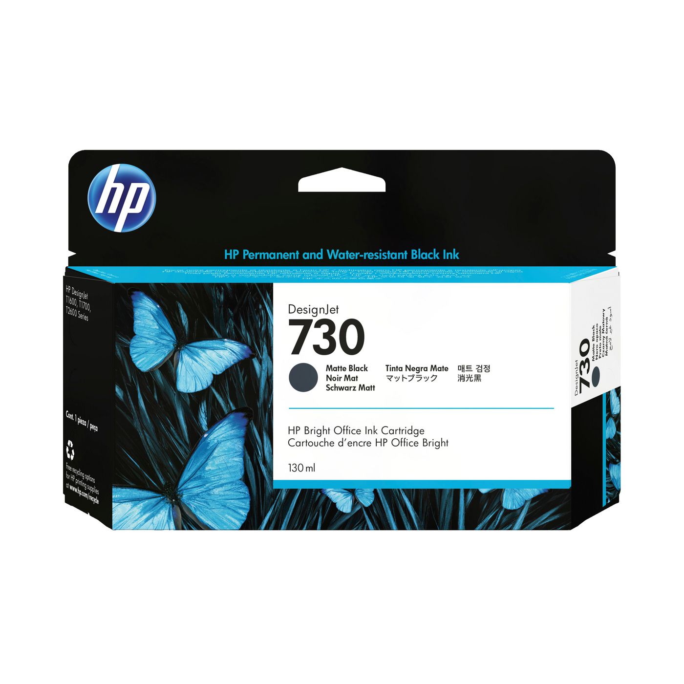 HP Tintenpatrone 730, Schwarz, 130 ml