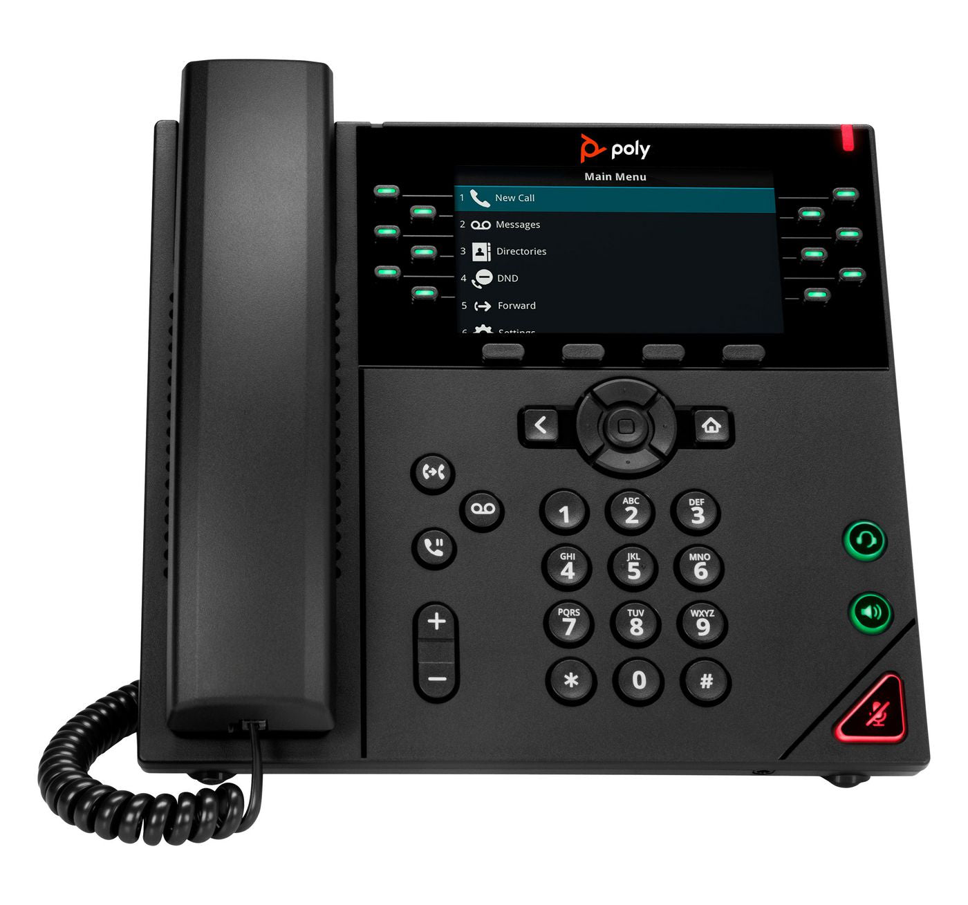 Poly VVX 450 – IP-Telefon, PoE, inkl. Headset, Schwarz